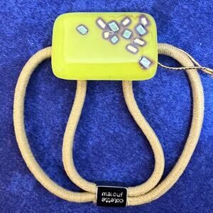 🎉 Luxury Pony Tail Holder by Colette Malouf Yellow Glass NWOT